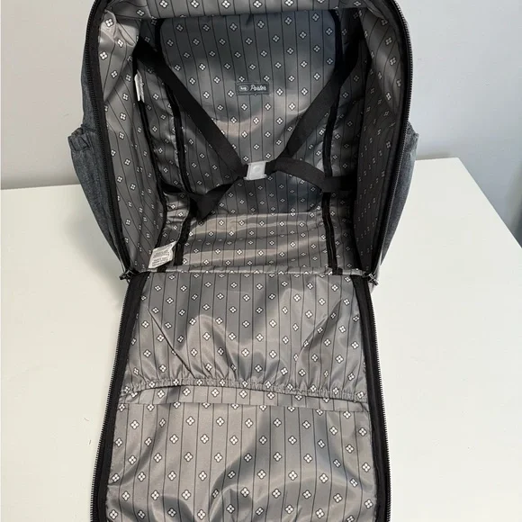 Lug Gray Quilted Carry On Travel Bag with Wheels - Picture 4 of 12